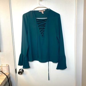 Green flowy shirt